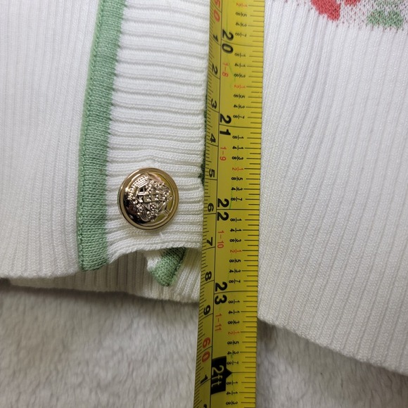 St Patricks Vtg V-neck Printed Fairycore Cardigan Green XS Clover Leaf Print - Picture 6 of 8